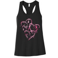 Faith Hope Love Pink Ribbon Breast Cancer Awareness Heart Women's Racerback Tank