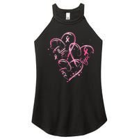 Faith Hope Love Pink Ribbon Breast Cancer Awareness Heart Women's Perfect Tri Rocker Tank