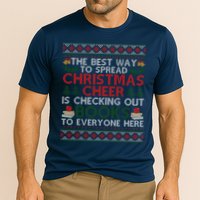 Funny Holiday Librarian Christmas Cheer Ugly Sweater Performance Shirt
