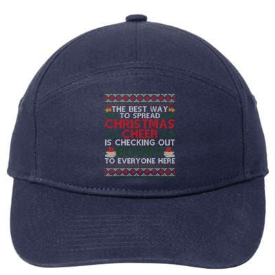 Funny Holiday Librarian Christmas Cheer Ugly Sweater 7-Panel Snapback Hat