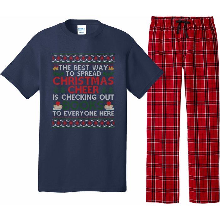 Funny Holiday Librarian Christmas Cheer Ugly Sweater Pajama Set