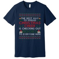 Funny Holiday Librarian Christmas Cheer Ugly Sweater Premium T-Shirt