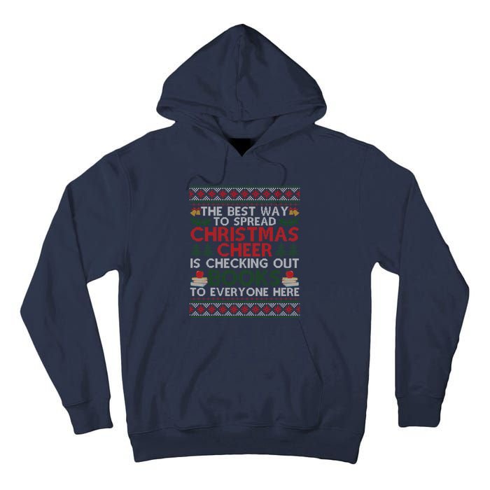 Funny Holiday Librarian Christmas Cheer Ugly Sweater Tall Hoodie