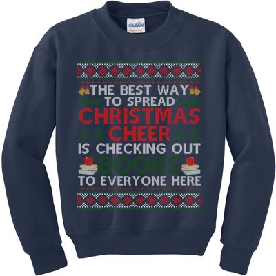 Funny Holiday Librarian Christmas Cheer Ugly Sweater Kids Sweatshirt