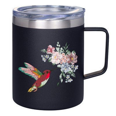 Flowers Hummingbird Lover Vintage Nature Hummingbird Gift 12oz Stainless Steel Coffee Mug