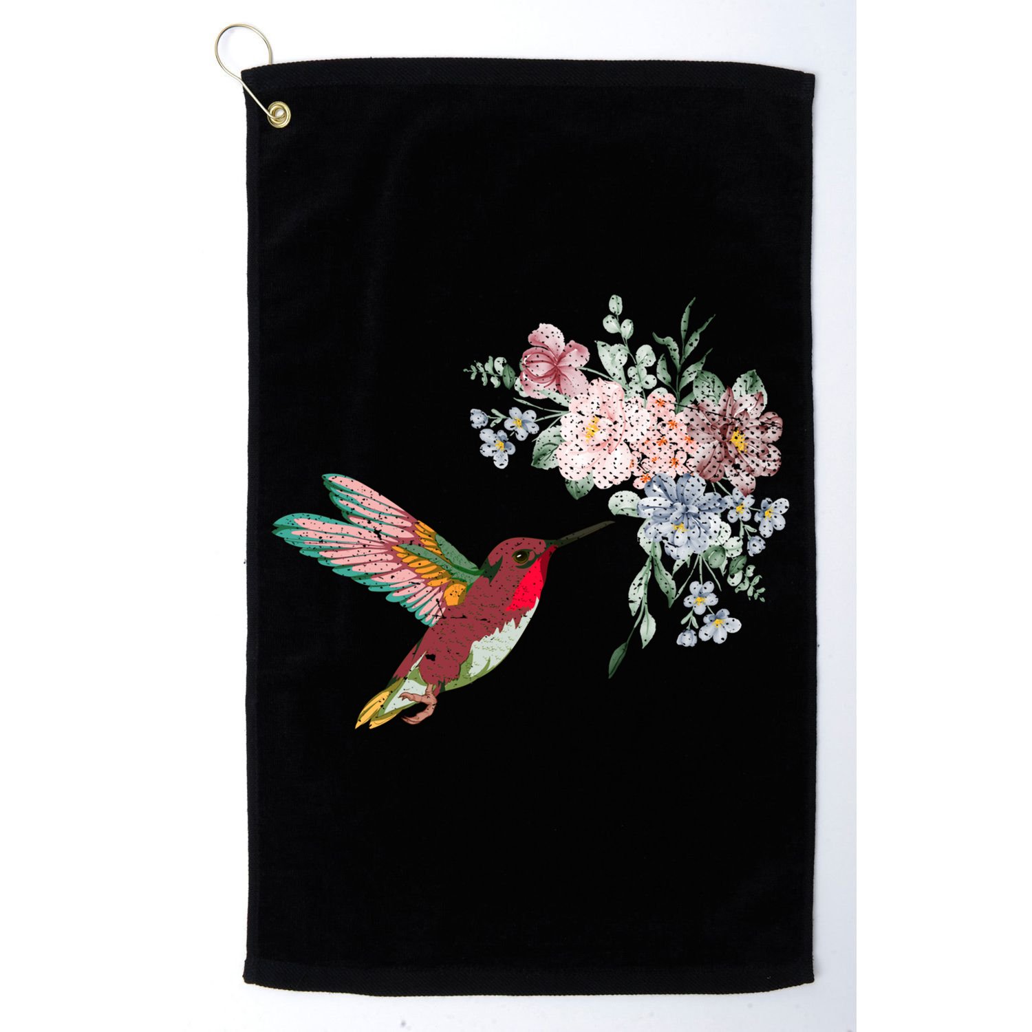 Flowers Hummingbird Lover Vintage Nature Hummingbird Gift Golf Towel