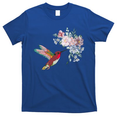Flowers Hummingbird Lover Vintage Nature Hummingbird Gift T-Shirt