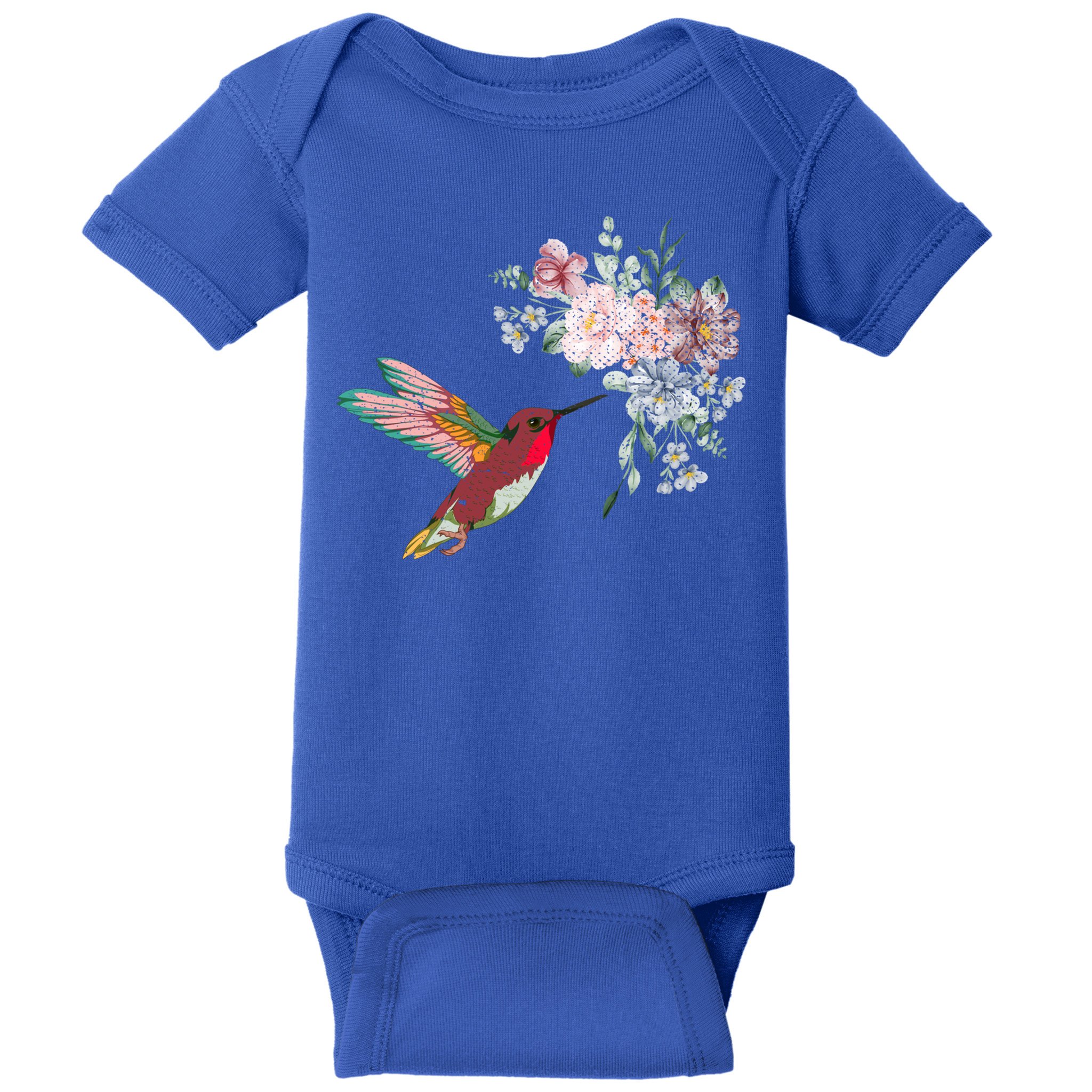Flowers Hummingbird Lover Vintage Nature Hummingbird Gift Baby Bodysuit