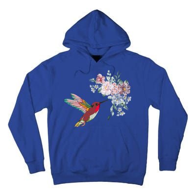 Flowers Hummingbird Lover Vintage Nature Hummingbird Gift Tall Hoodie