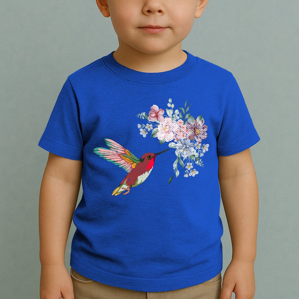 Flowers Hummingbird Lover Vintage Nature Hummingbird Gift Toddler T-Shirt