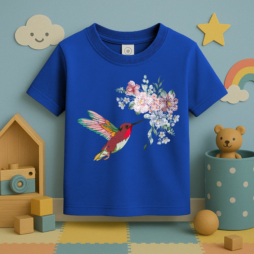 Flowers Hummingbird Lover Vintage Nature Hummingbird Gift Toddler T-Shirt