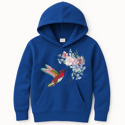 Flowers Hummingbird Lover Vintage Nature Hummingbird Gift Kids Hoodie
