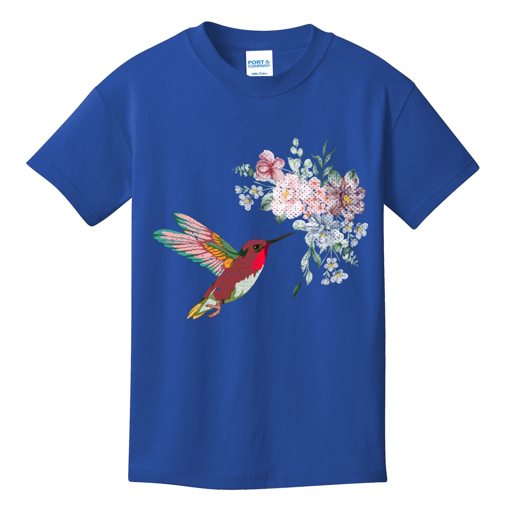 Flowers Hummingbird Lover Vintage Nature Hummingbird Gift Kids T-Shirt