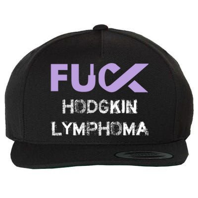 Fuck Hodgkin Lymphoma Cancer Awareness Funny Gift Wool Snapback Cap