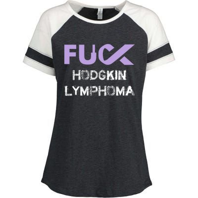 Fuck Hodgkin Lymphoma Cancer Awareness Funny Gift Enza Ladies Jersey Colorblock Tee