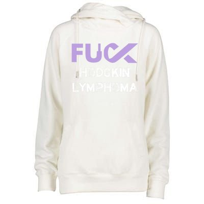 Fuck Hodgkin Lymphoma Cancer Awareness Funny Gift Womens Funnel Neck Pullover Hood