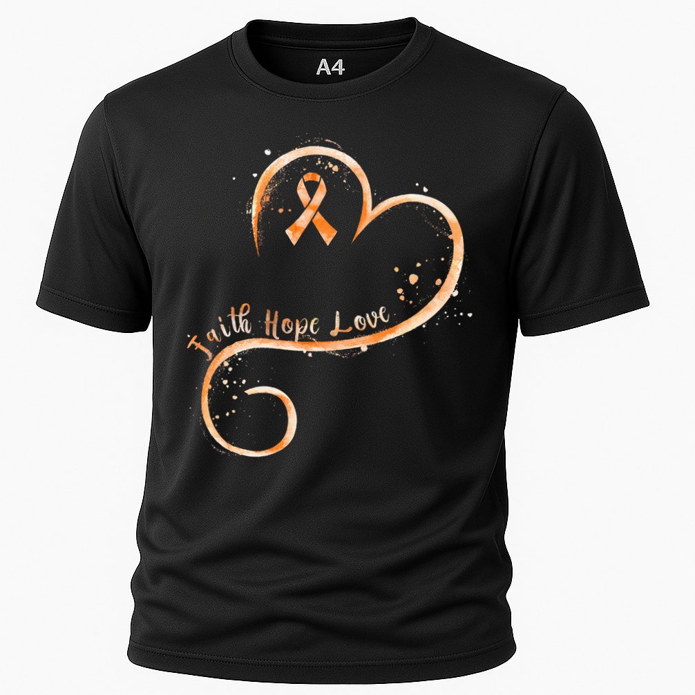 Faith Hope Love Orange Ribbon Leukemia Awareness Cooling Performance Crew T-Shirt