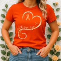 Faith Hope Love Orange Ribbon Leukemia Awareness Womens T-Shirt