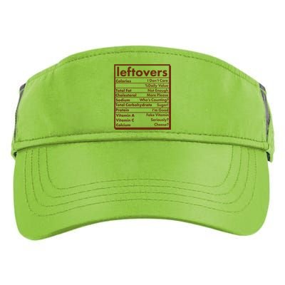 Funny Holiday Leftovers Nutrition Guide Adult Drive Performance Visor