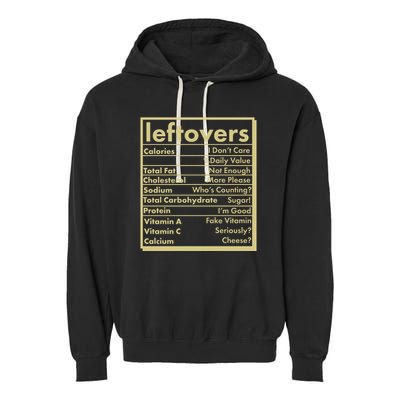 Funny Holiday Leftovers Nutrition Guide Garment-Dyed Fleece Hoodie