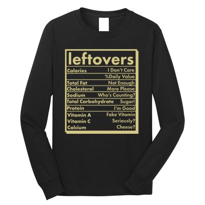 Funny Holiday Leftovers Nutrition Guide Long Sleeve Shirt