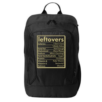 Funny Holiday Leftovers Nutrition Guide City Backpack