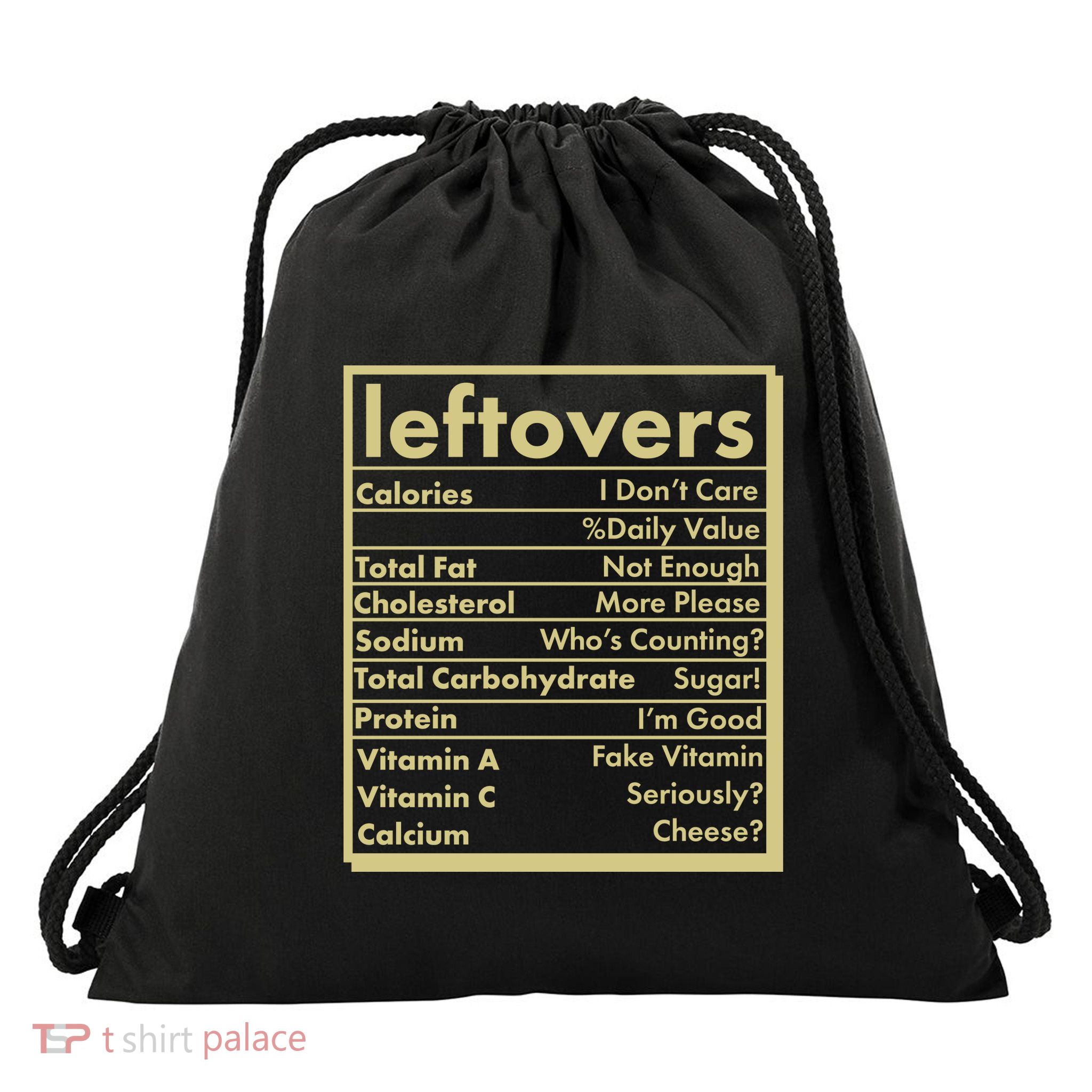 Funny Holiday Leftovers Nutrition Guide Drawstring Bag