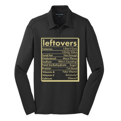 Funny Holiday Leftovers Nutrition Guide Silk Touch Performance Long Sleeve Polo