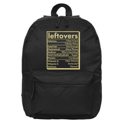 Funny Holiday Leftovers Nutrition Guide 16 in Basic Backpack