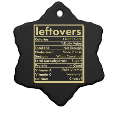 Funny Holiday Leftovers Nutrition Guide Ceramic Star Ornament