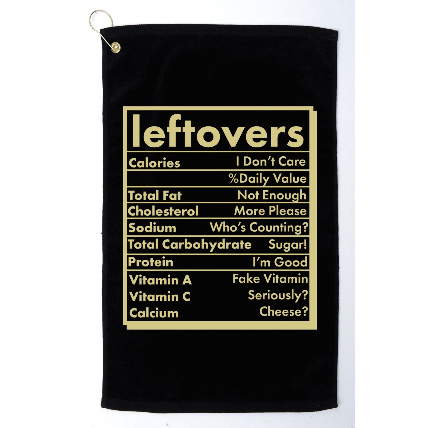 Funny Holiday Leftovers Nutrition Guide Golf Towel