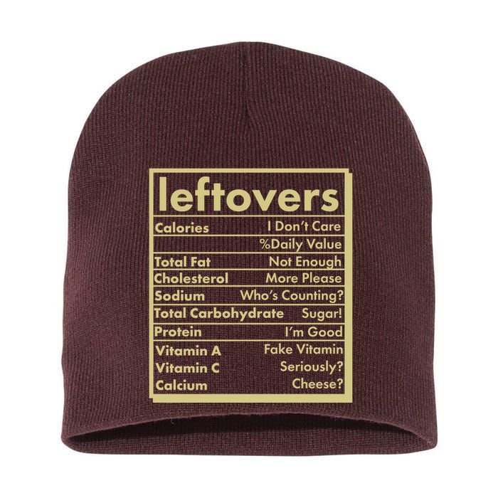 Funny Holiday Leftovers Nutrition Guide Short Acrylic Beanie