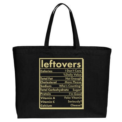 Funny Holiday Leftovers Nutrition Guide Cotton Canvas Jumbo Tote