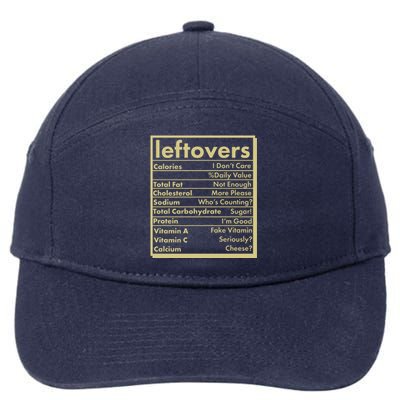 Funny Holiday Leftovers Nutrition Guide 7-Panel Snapback Hat