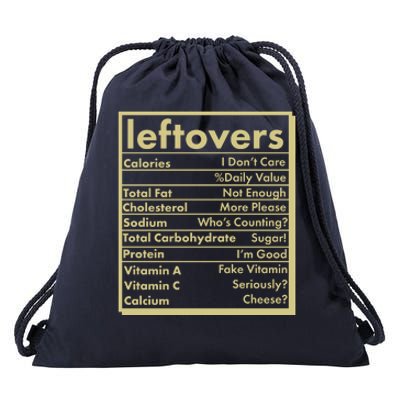 Funny Holiday Leftovers Nutrition Guide Drawstring Bag