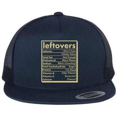 Funny Holiday Leftovers Nutrition Guide Flat Bill Trucker Hat