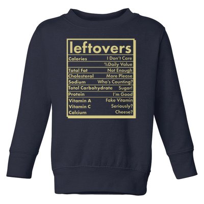 Funny Holiday Leftovers Nutrition Guide Toddler Sweatshirt