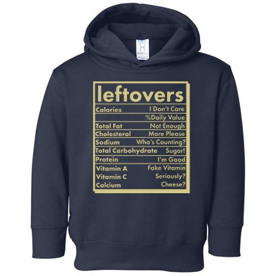 Funny Holiday Leftovers Nutrition Guide Toddler Hoodie