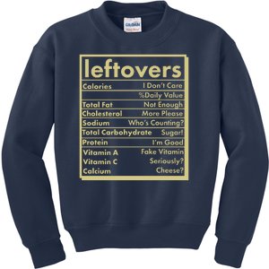 Funny Holiday Leftovers Nutrition Guide Kids Sweatshirt