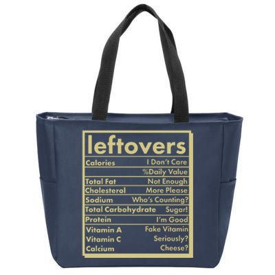 Funny Holiday Leftovers Nutrition Guide Zip Tote Bag