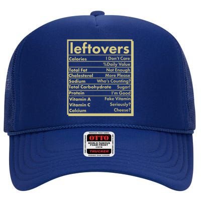 Funny Holiday Leftovers Nutrition Guide High Crown Mesh Back Trucker Hat