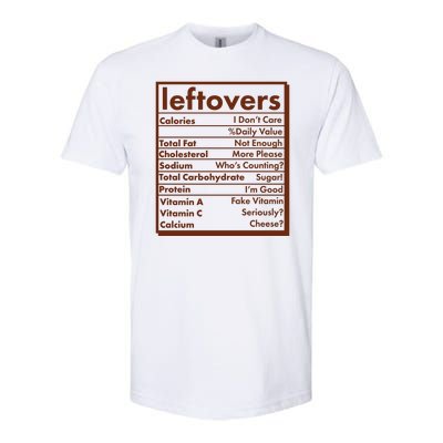 Funny Holiday Leftovers Nutrition Guide Softstyle® CVC T-Shirt