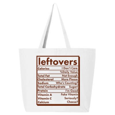 Funny Holiday Leftovers Nutrition Guide 25L Jumbo Tote