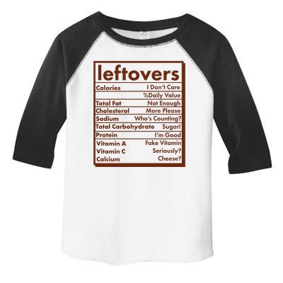 Funny Holiday Leftovers Nutrition Guide Toddler Fine Jersey T-Shirt