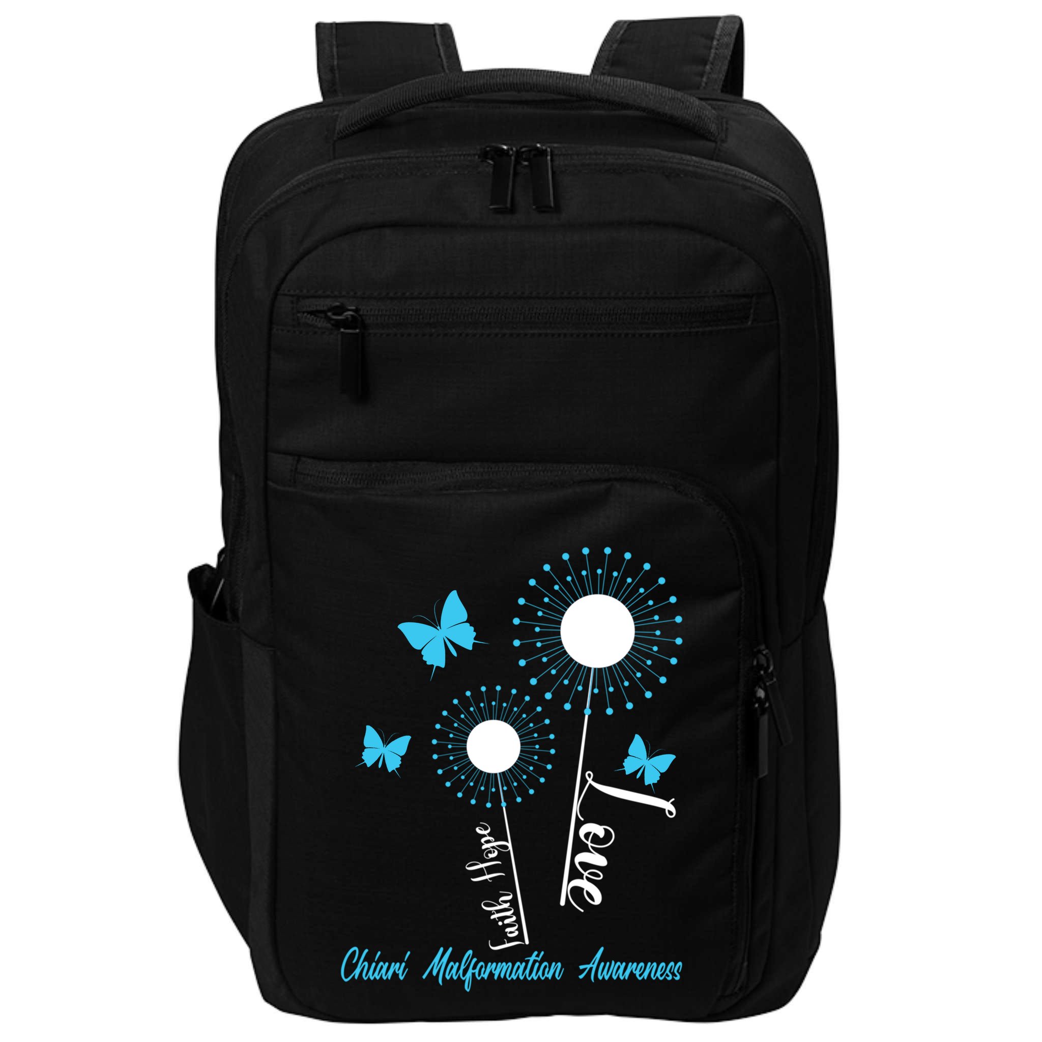 Faith Hope Love Dandelion Chiari Malformation Awareness Impact Tech Backpack