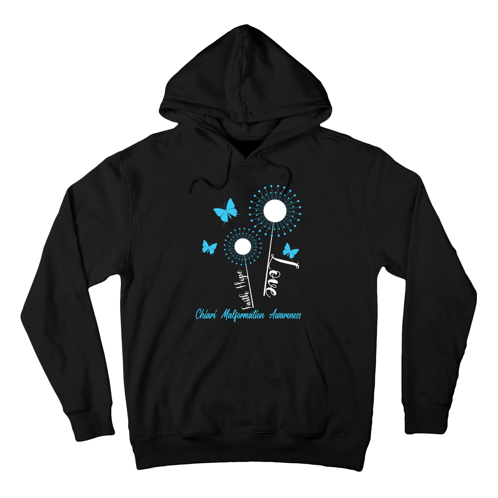 Faith Hope Love Dandelion Chiari Malformation Awareness Tall Hoodie