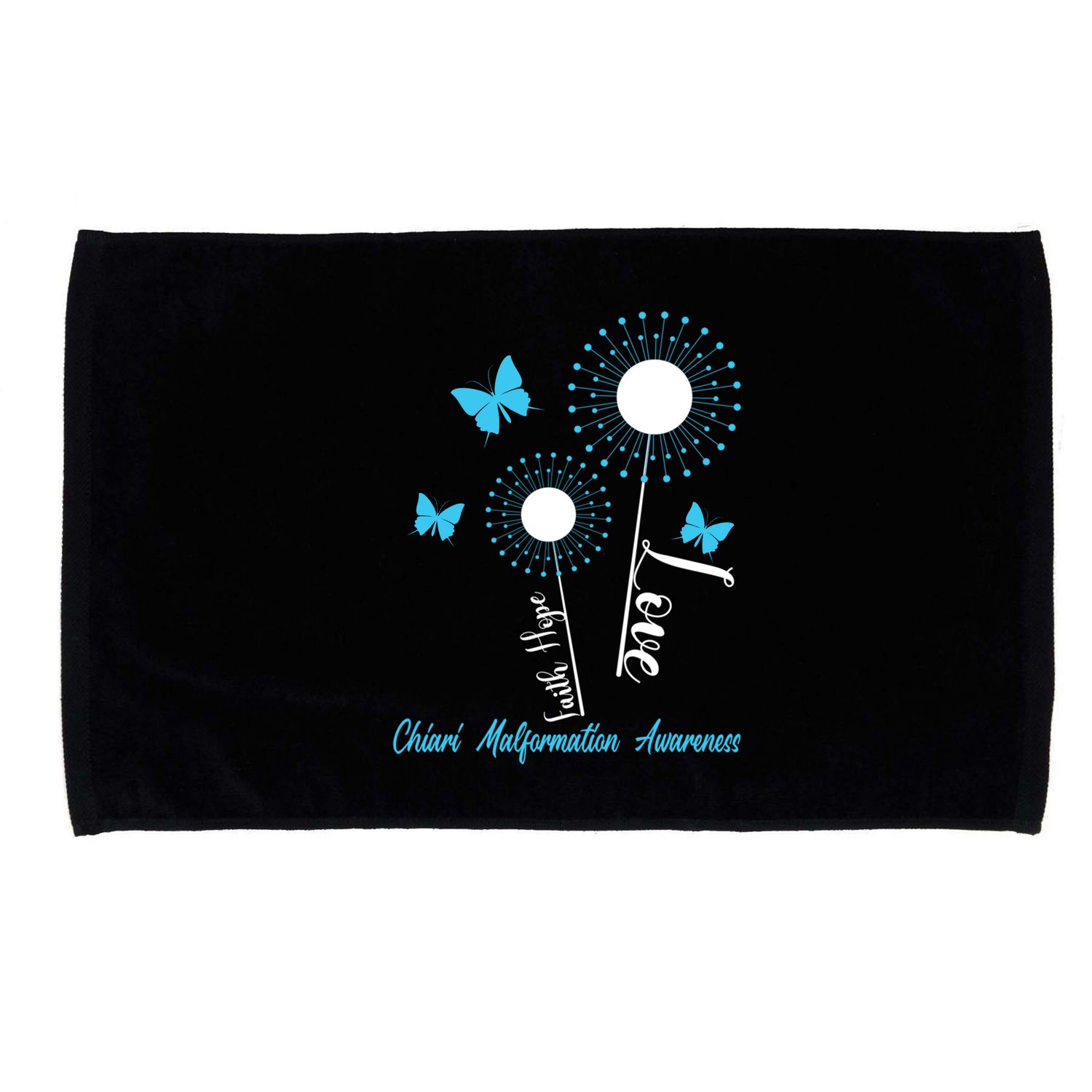 Faith Hope Love Dandelion Chiari Malformation Awareness Microfiber Hand Towel