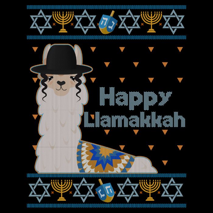 Funny Happy Llamakkah Ugly Hanukkah Sweater Impact Tech Backpack