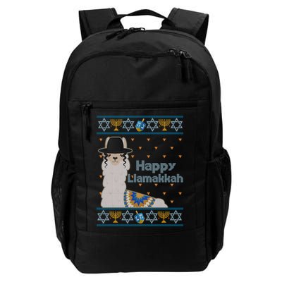 Funny Happy Llamakkah Ugly Hanukkah Sweater Daily Commute Backpack