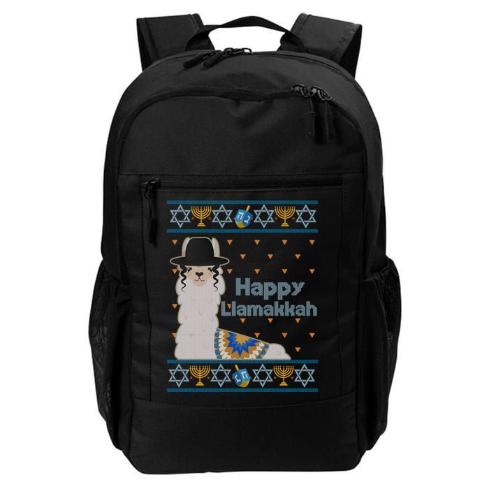 Funny Happy Llamakkah Ugly Hanukkah Sweater Backpack